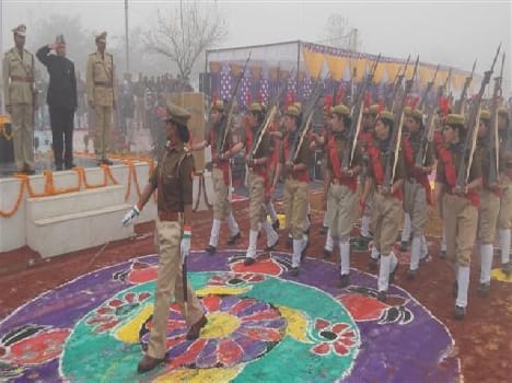 Police lines were mesmerized watching the parade guest